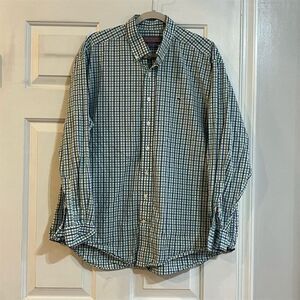 Vineyard Vines Men's XL Green Checkered Button Down Shirt Long Sleeve